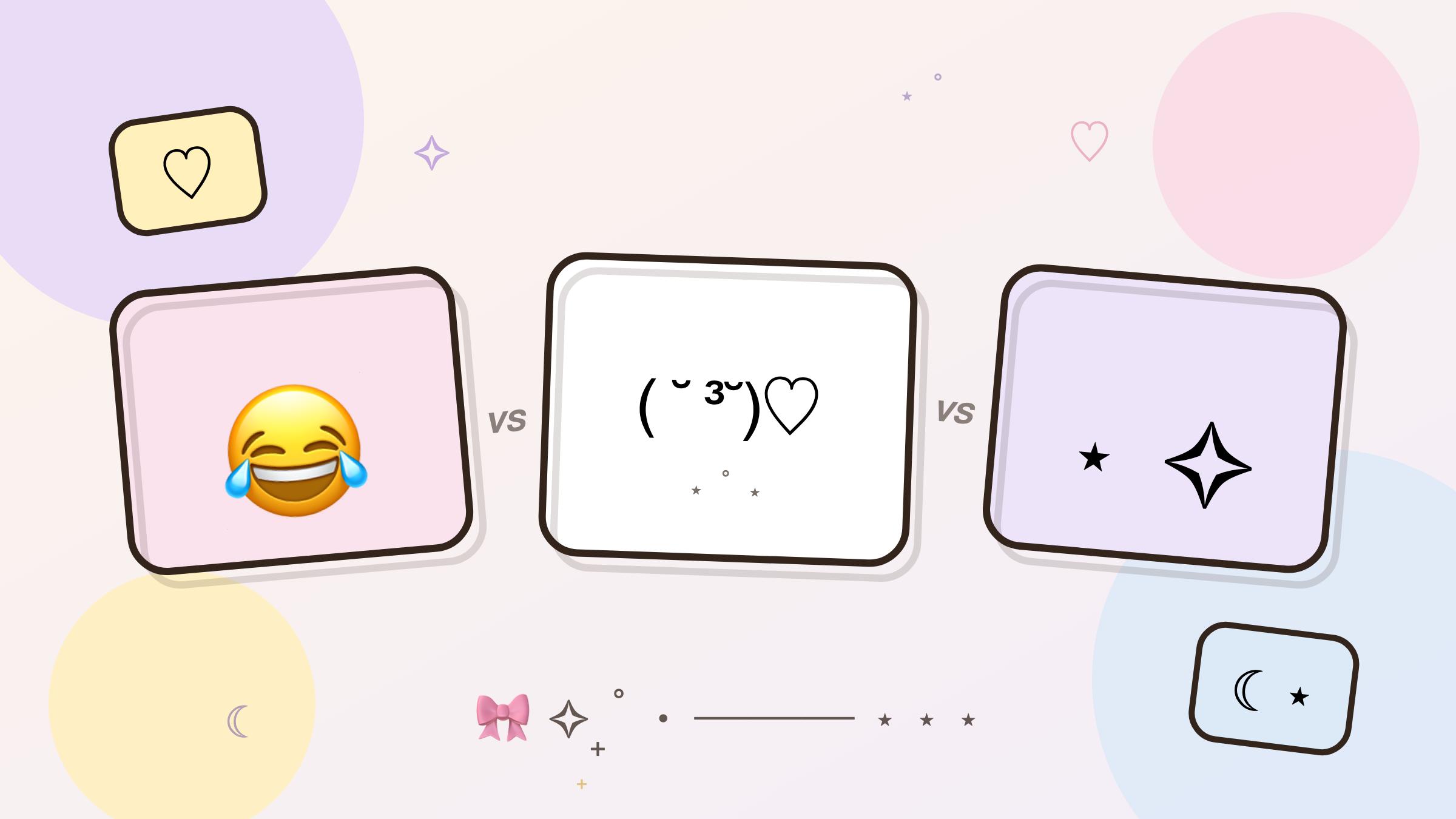Cover illustration for “Emoji Combos vs Kaomoji vs Text Symbols: A Quick Decoder”